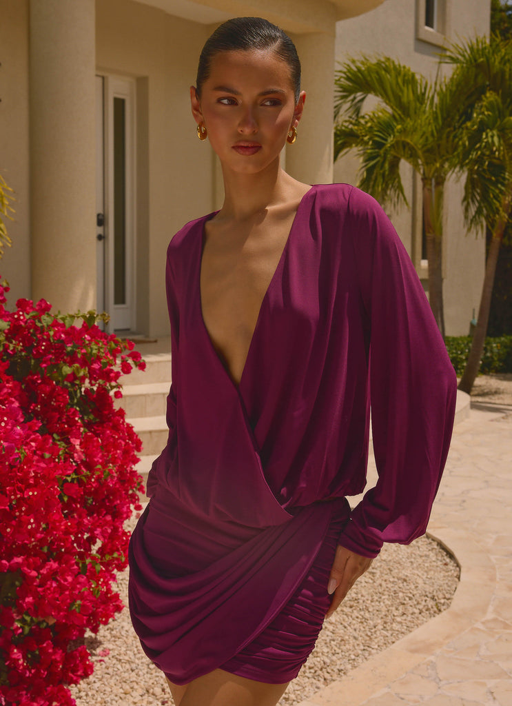 my whole heart plum long sleeve wrap dress Ettah Long Sleeve Top