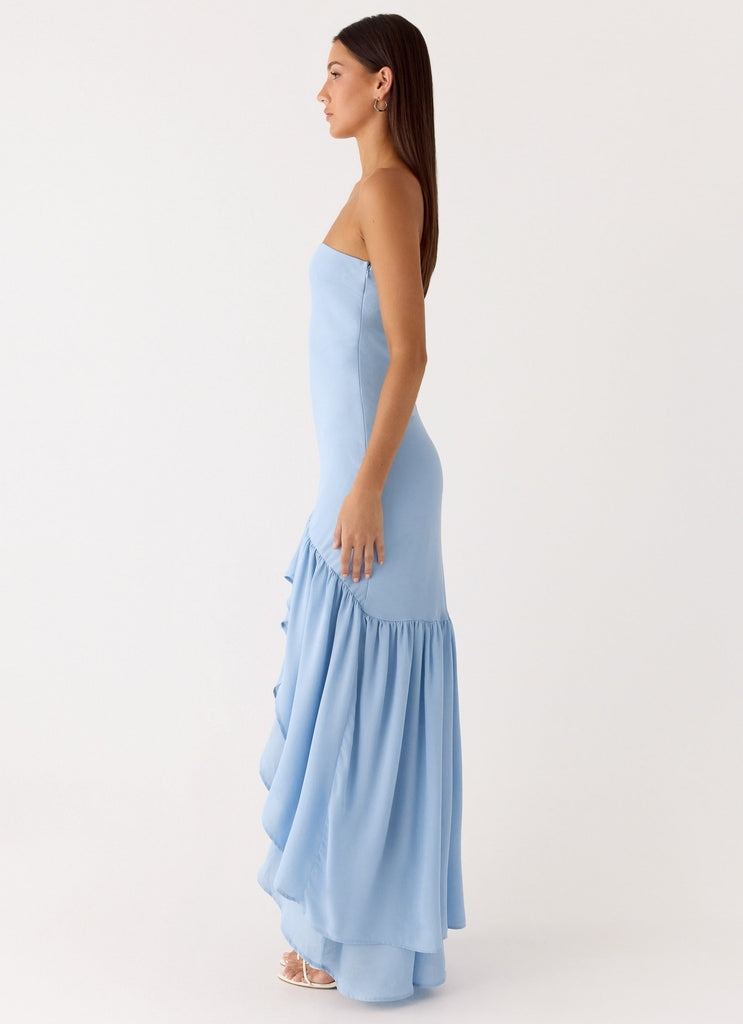 Evander Chiffon Maxi Dress - Blue Blue / US 14 Evander Chiffon Maxi Dress - Blue Blue / US 14