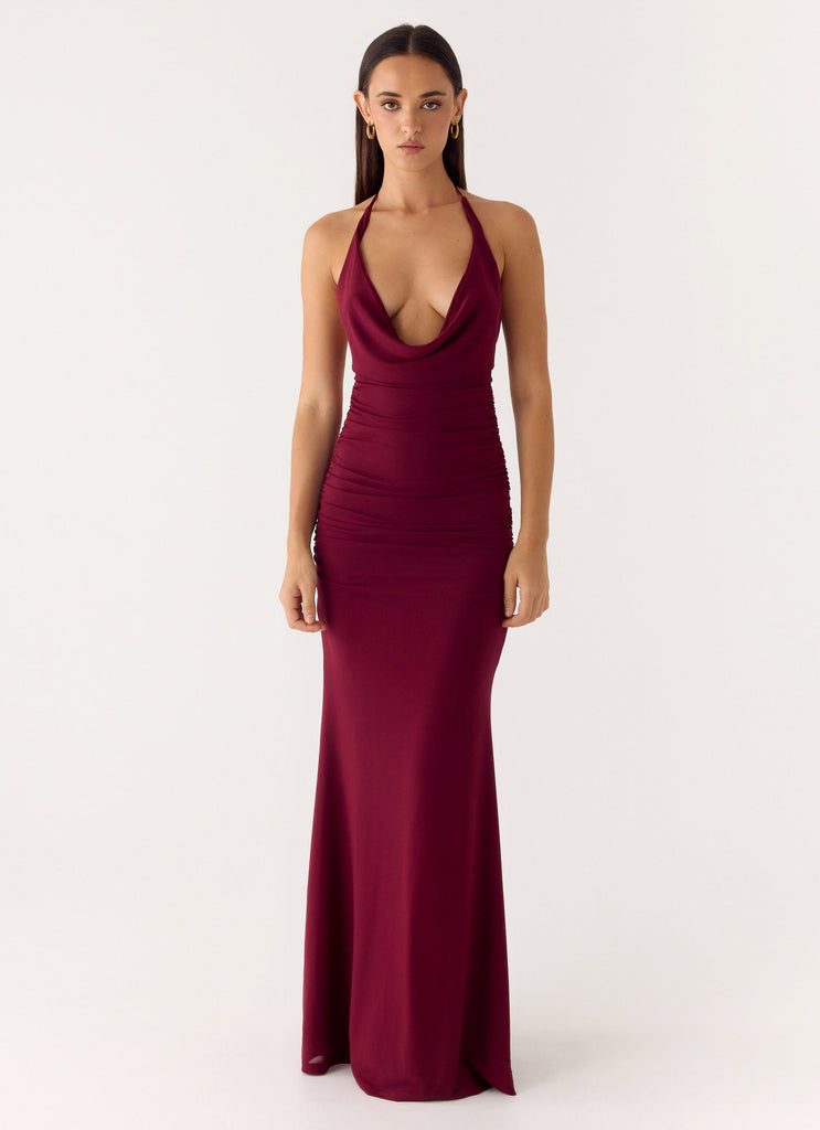 Eyes Closed Maxi Dress - Dark Cherry Dark Cherry / US 8 Eyes Closed Maxi Dress - Dark Cherry Dark Cherry / US 8