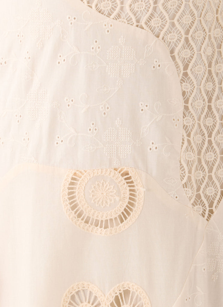 Fabienne Spliced Cotton Maxi Dress - Ivory