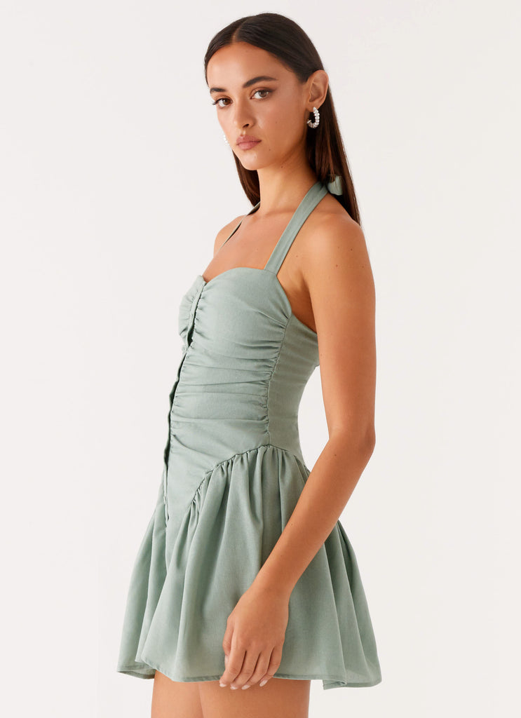 Fable Mini Dress Sage 2 Peppermayo