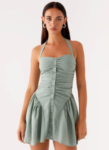 Fable Mini Dress Sage 5 Peppermayo
