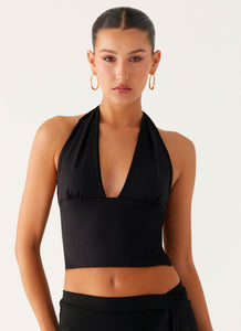 Fade Out Hardwear Halter Top - Black