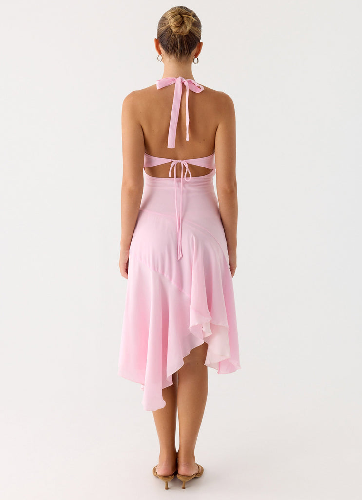 Faelie Halter Neck Asymmetrical Midi Dress - Pink Pink / US 6 Faelie Halter Neck Asymmetrical Midi Dress - Pink Pink / US 6