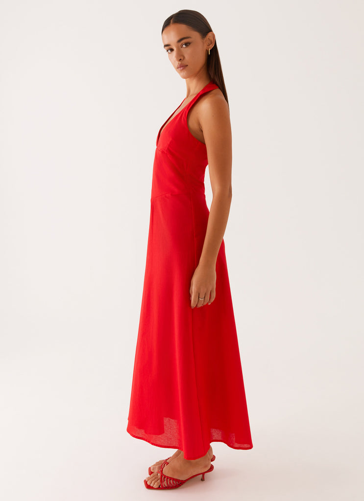 Falling For You Midi Dress - Red