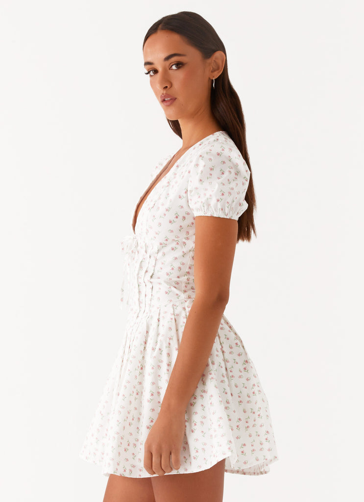 Falling Water Mini Dress - White Floral Peppermayo US Falling Water Mini Dress - White Floral Peppermayo US