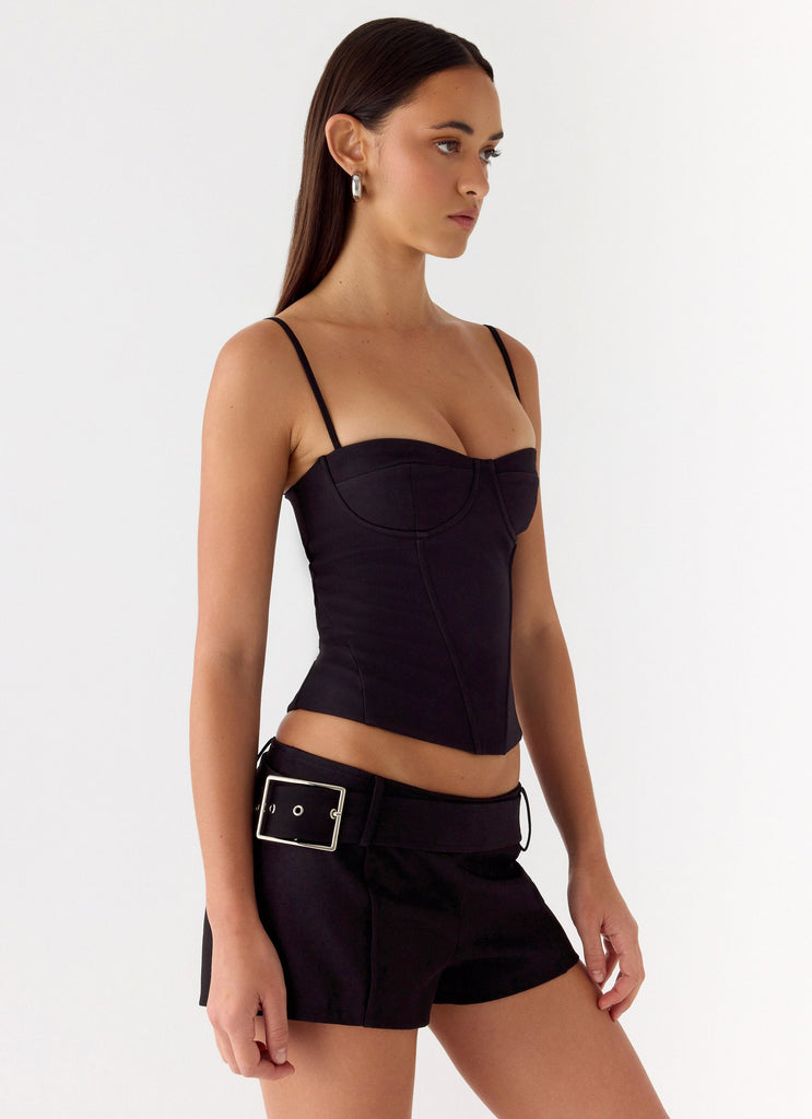 Favourite Moment Belt Mini Shorts - Black