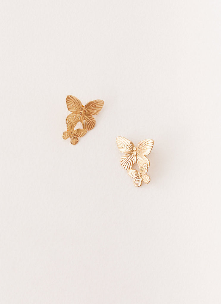 Faye Butterfly Earrings - Gold