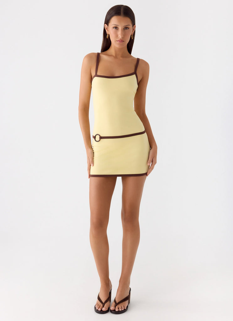 Felicia Asymmetrical Mini Dress - Yellow Yellow / US 10 Felicia Asymmetrical Mini Dress - Yellow Yellow / US 10