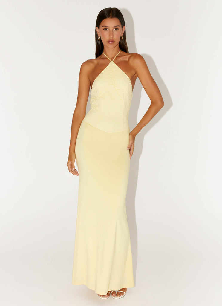 Fiesta Halter Maxi Dress - Sunny Yellow Sunny Yellow / US 16 Fiesta Halter Maxi Dress - Sunny Yellow Sunny Yellow / US 16