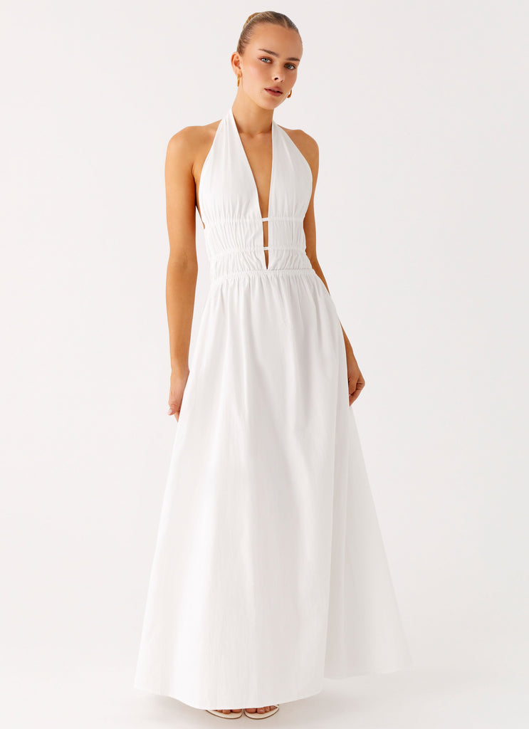 Figaro Halter Maxi Dress - White Peppermayo US Figaro Halter Maxi Dress - White Peppermayo US