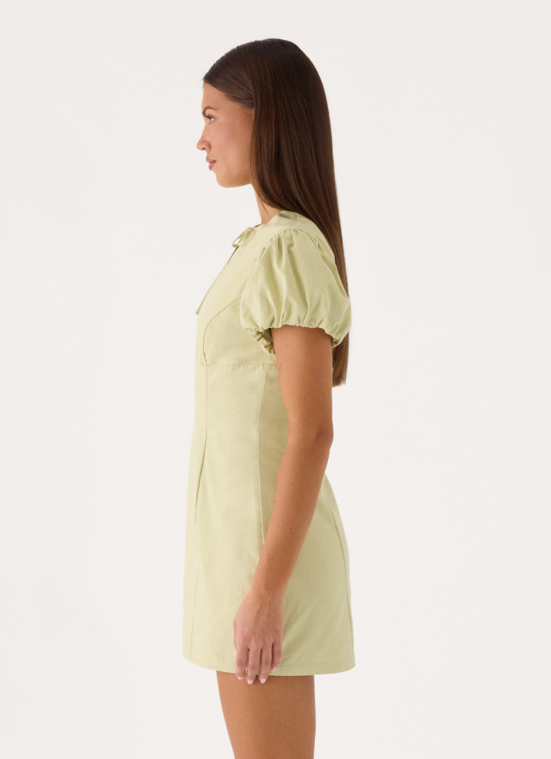 Fiora Mini Dress - Soft Lime