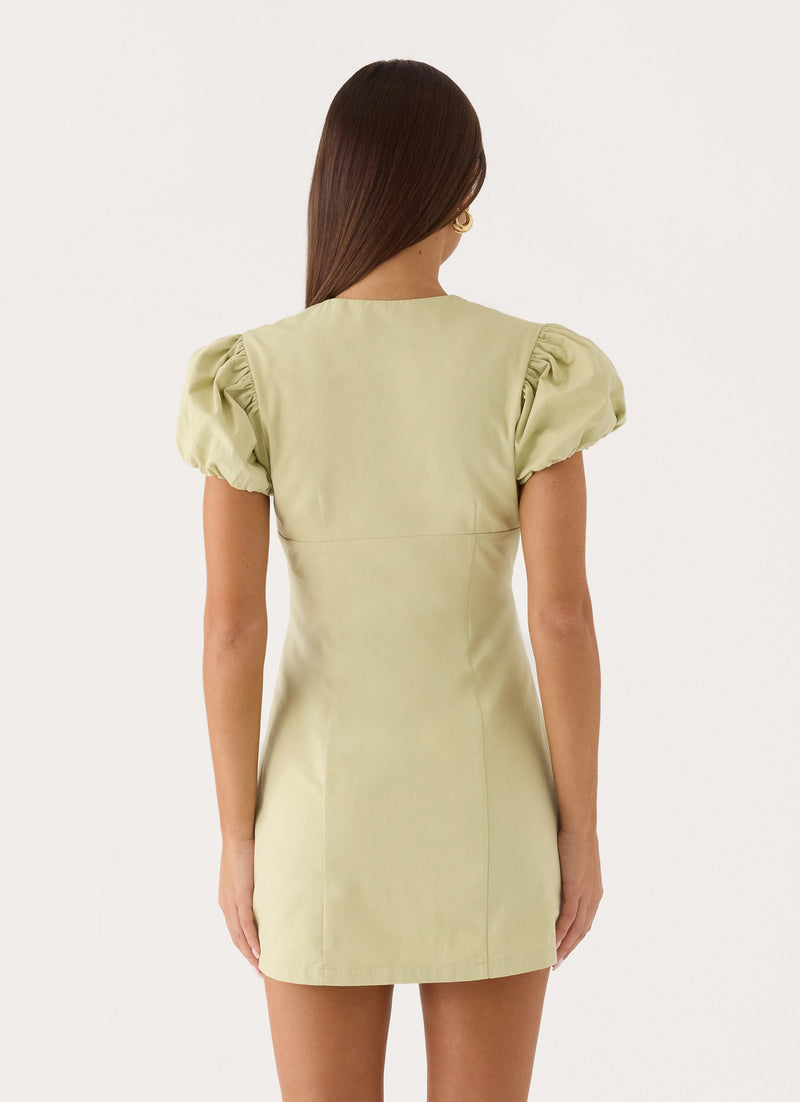 Fiora Mini Dress - Soft Lime