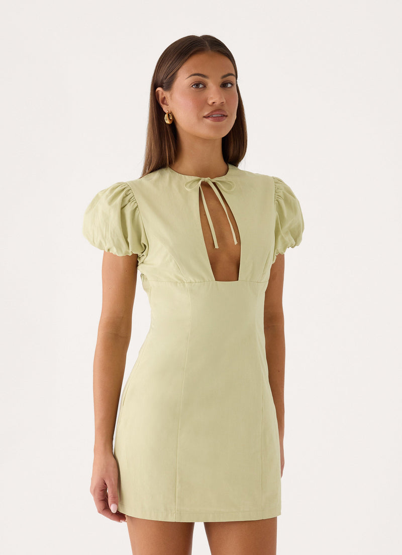 Fiora Mini Dress - Soft Lime