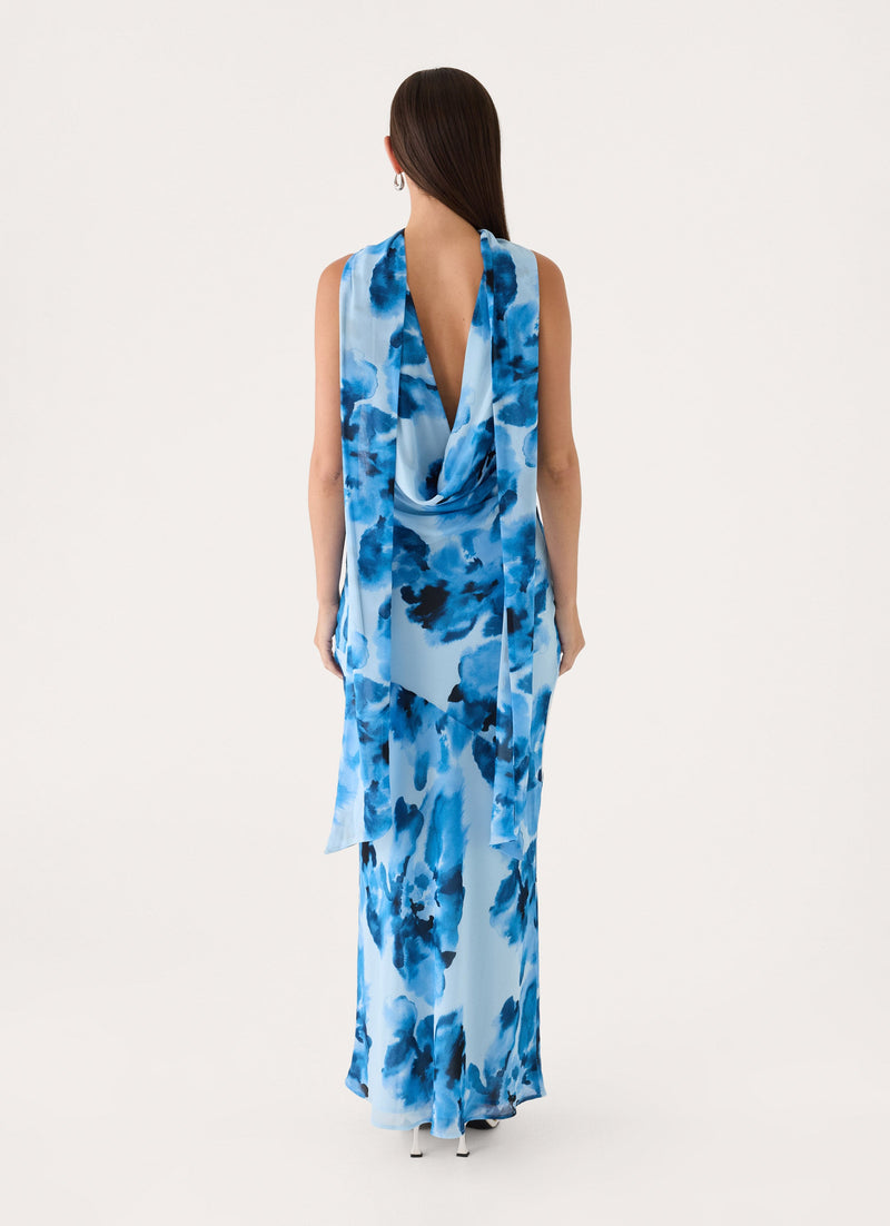 Florae Scarf Maxi Dress - Bluebella Print