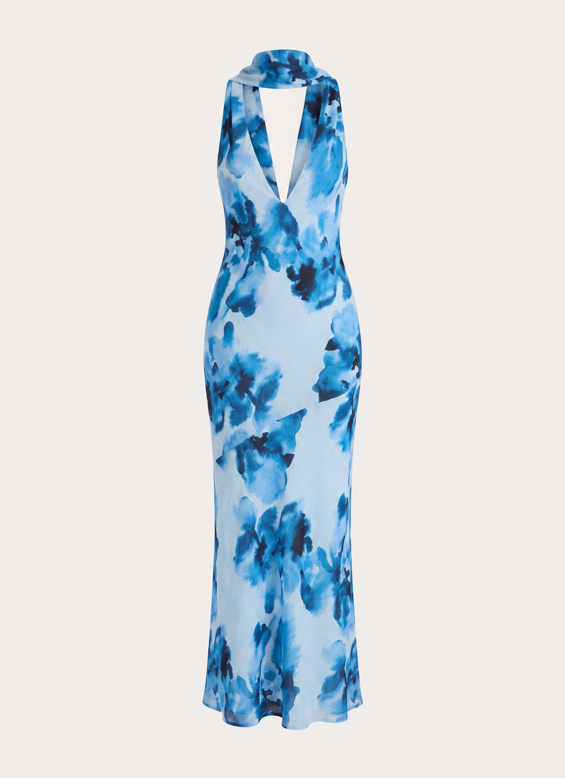Florae Scarf Maxi Dress - Bluebella Print