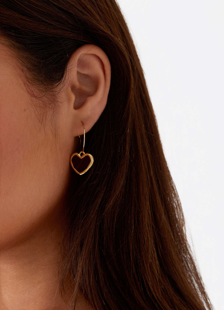 Womens Forever Thing Earrings in the colour Gold in front of a light grey background