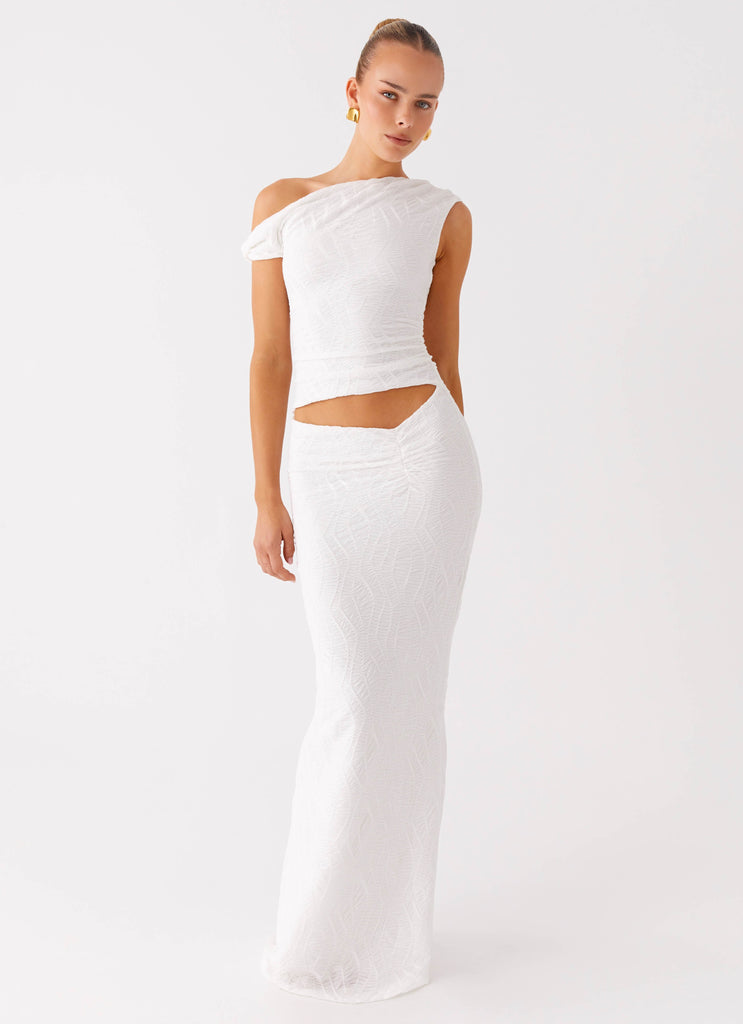 Galantis One Shoulder Maxi Dress - White Peppermayo US Galantis One Shoulder Maxi Dress - White Peppermayo US