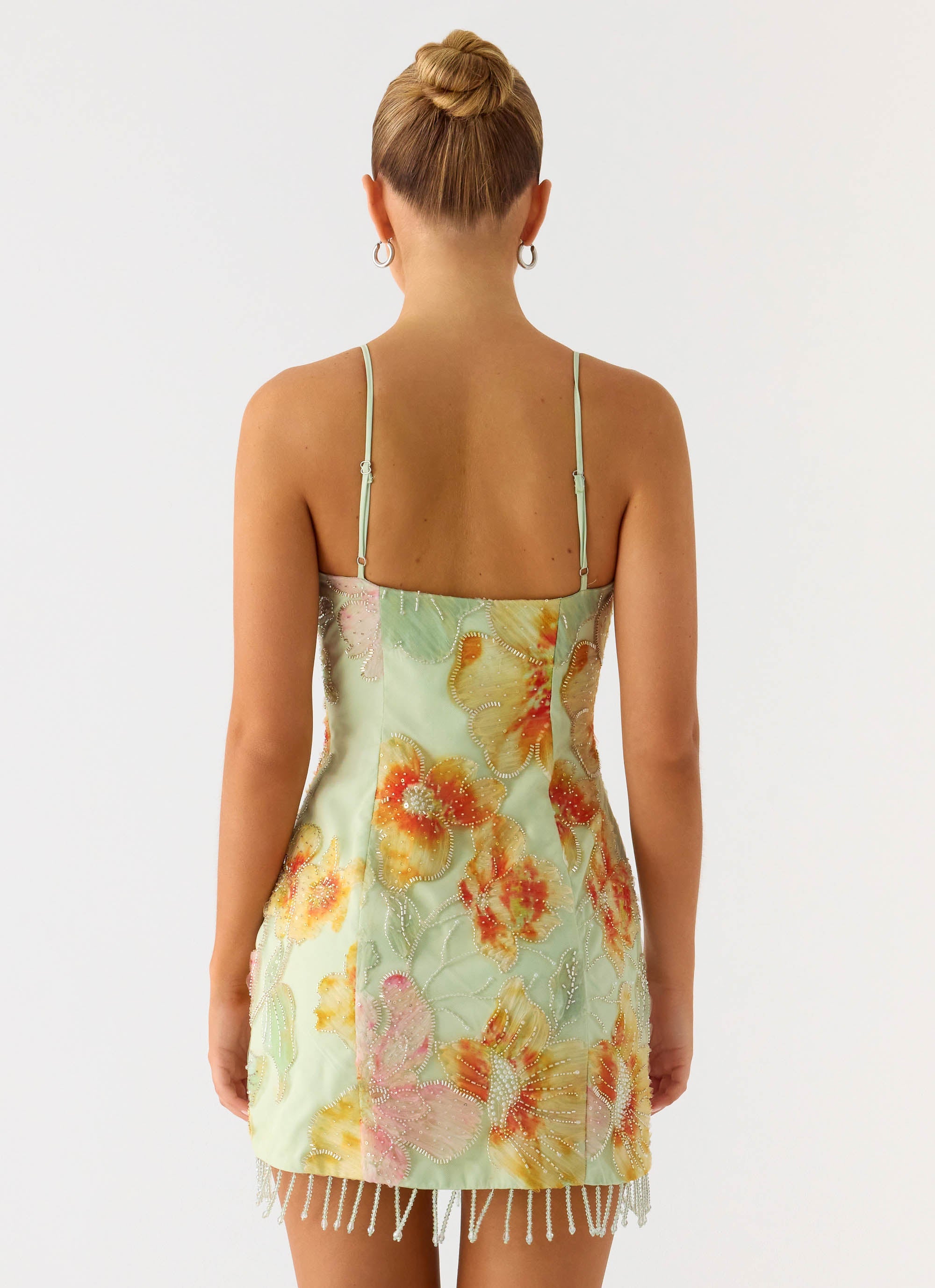 Gatiana Beaded Sequin Mini Dress - Green Floral Beaded Green Floral Beaded / US 2 Gatiana Beaded Sequin Mini Dress - Green Floral Beaded Green Floral Beaded / US 2