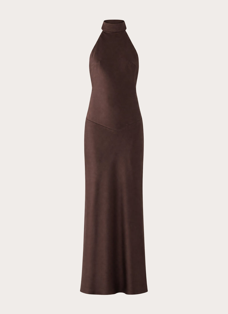 Gelita Halter Maxi Dress - Chocolate
