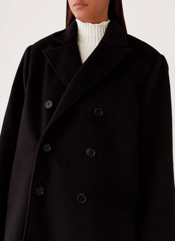 Gianni Double Breast Coat - Black