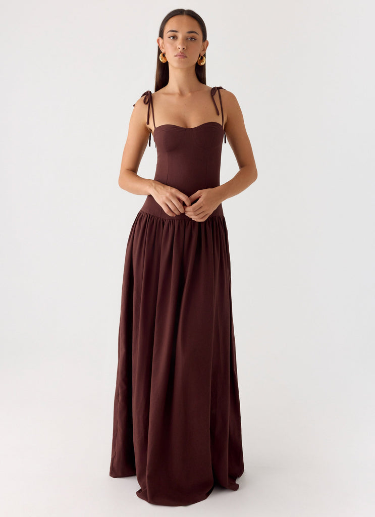 knee length dresses for ladies Linen A-Line Maxi Dress main image 1
