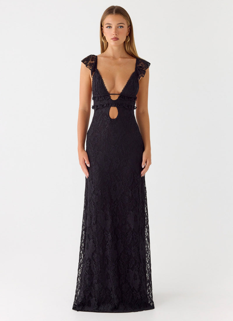 Giulia Lace Maxi Dress - Black