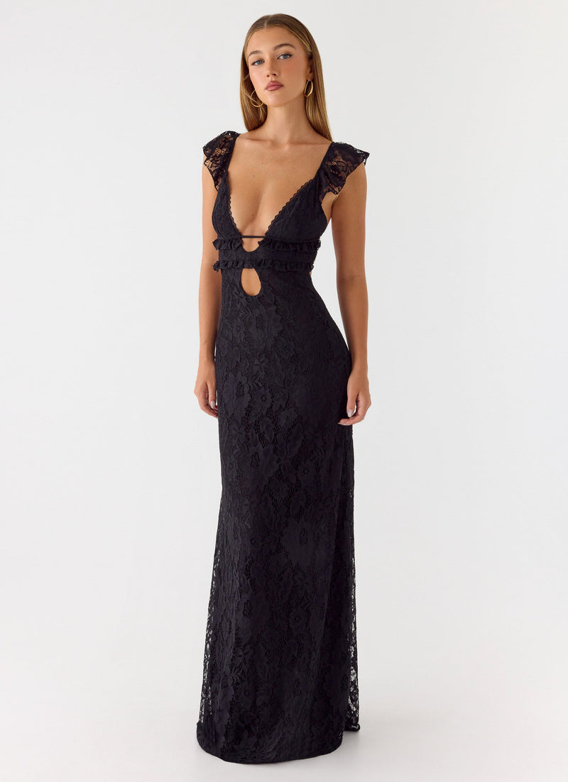 Giulia Lace Maxi Dress - Black