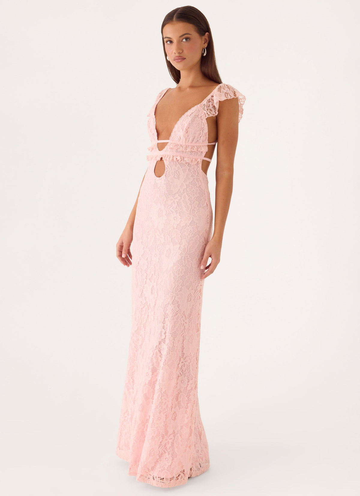 pink lace dress maxi Alanna - US 18 a spring picnic or even a fab and flirty date Kinzie Lace Waist Maxi Dress