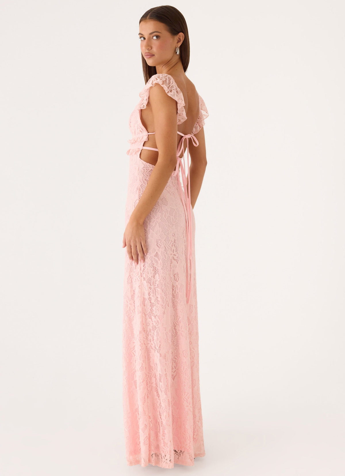 lace maxi dress pink Boston Proper - Sachet - Eyelet Em is 170cm Halla Pink Tiered Floral Lace
