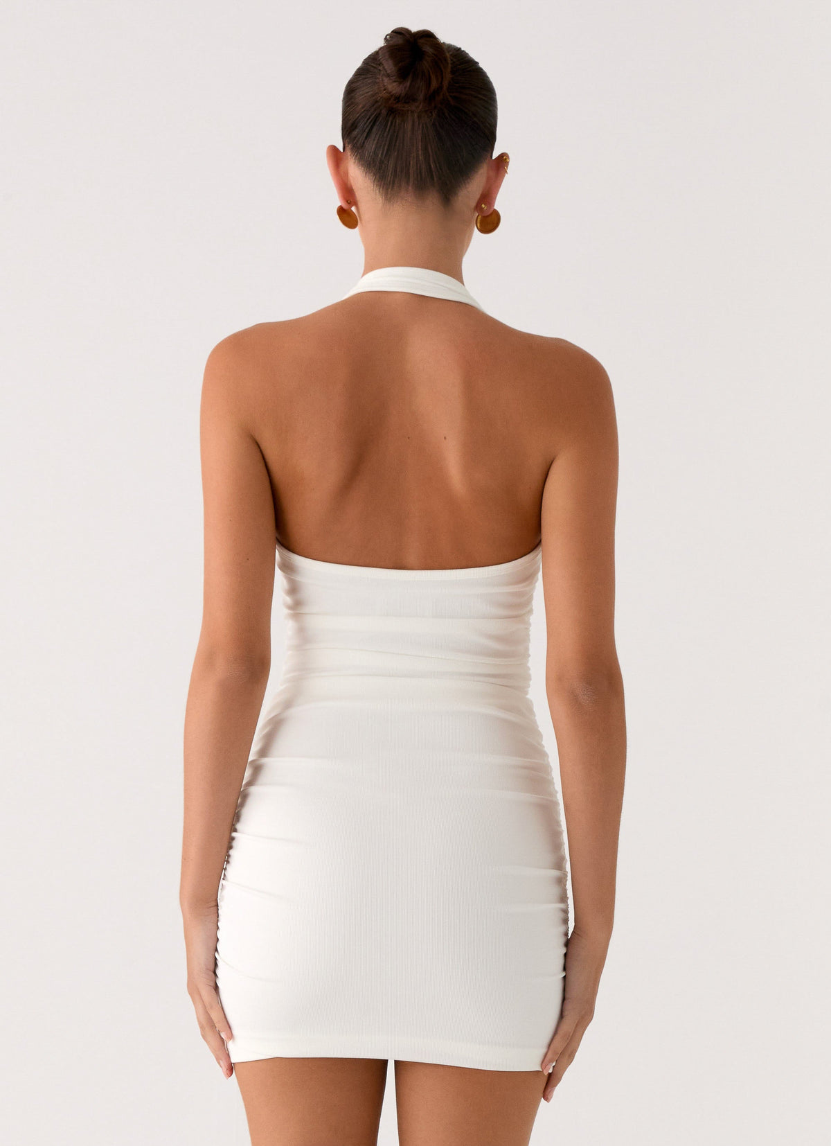 Gloves Up Halter Mini Dress