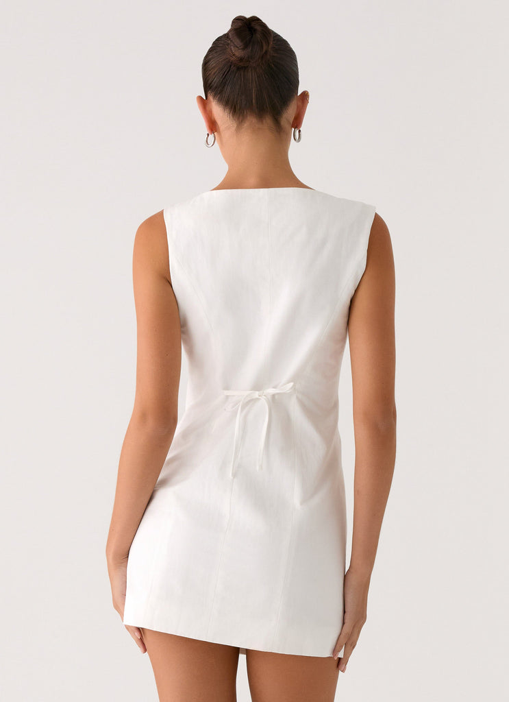 white cotton mini dress Golden Touch Cotton Mini Dress