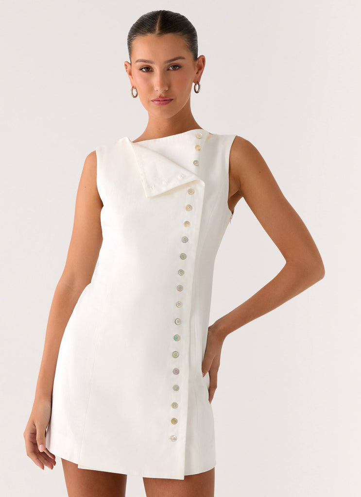 Golden Touch Cotton Mini Dress - White Peppermayo US Golden Touch Cotton Mini Dress - White Peppermayo US
