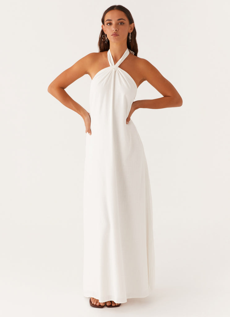 Golden Child Linen Maxi Dress - White Peppermayo US Golden Child Linen Maxi Dress - White Peppermayo US