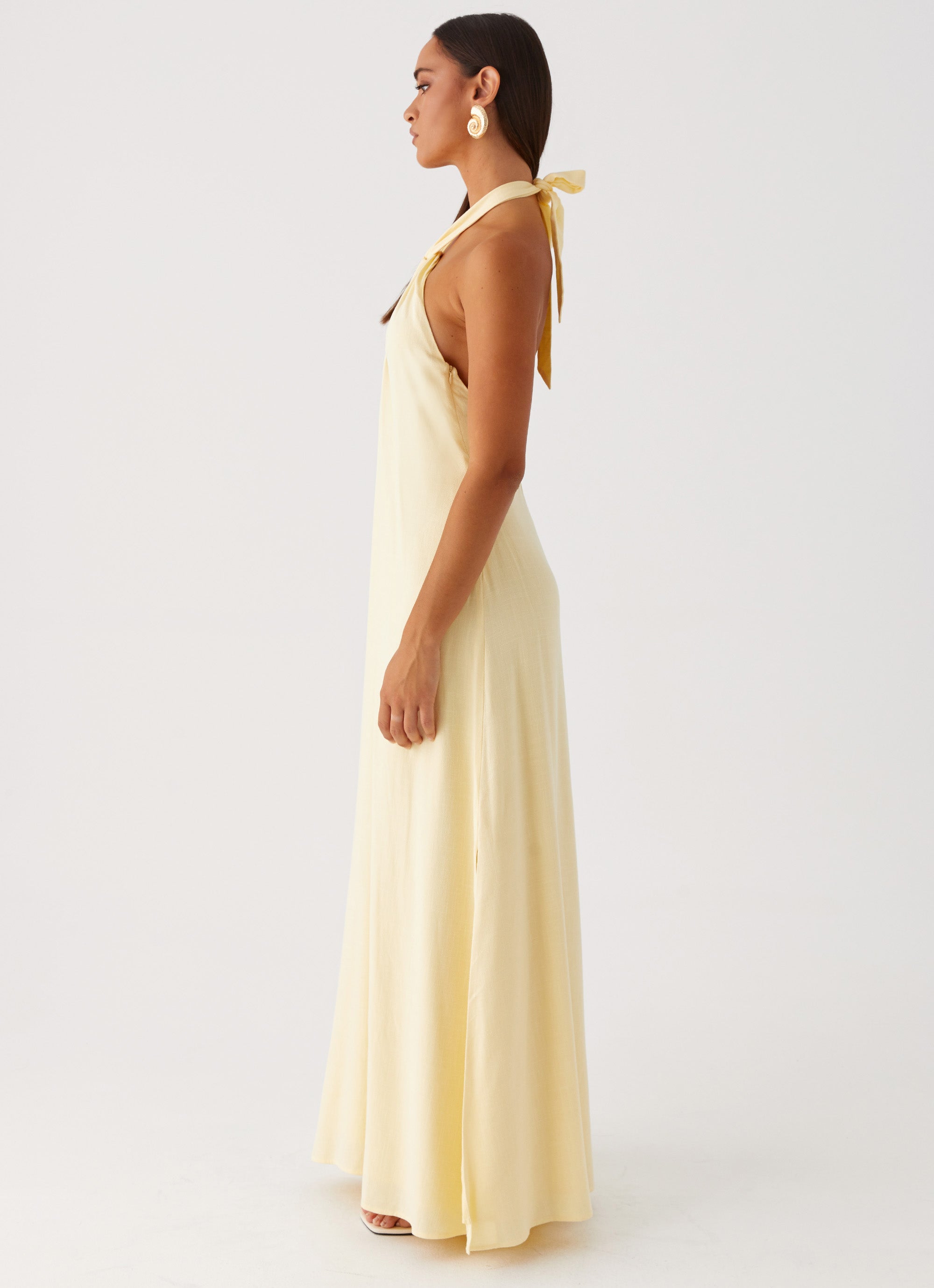 golden yellow dress Golden Child Linen Maxi Dress