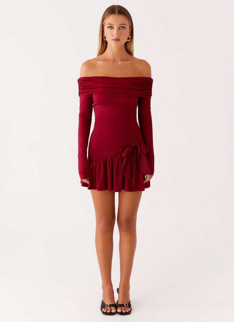 gracie mini dress red Gracie Red Off Shoulder Party Mini Dress - US 6
