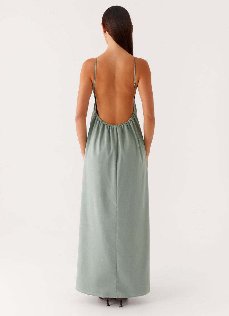 Greer Maxi Dress Sage 3 Peppermayo