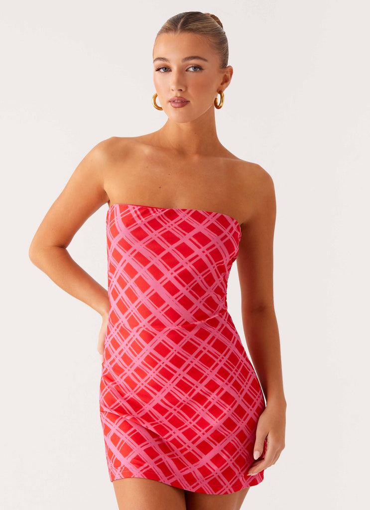 Hamilton Mini Dress - Pink Check Peppermayo US Hamilton Mini Dress - Pink Check Peppermayo US