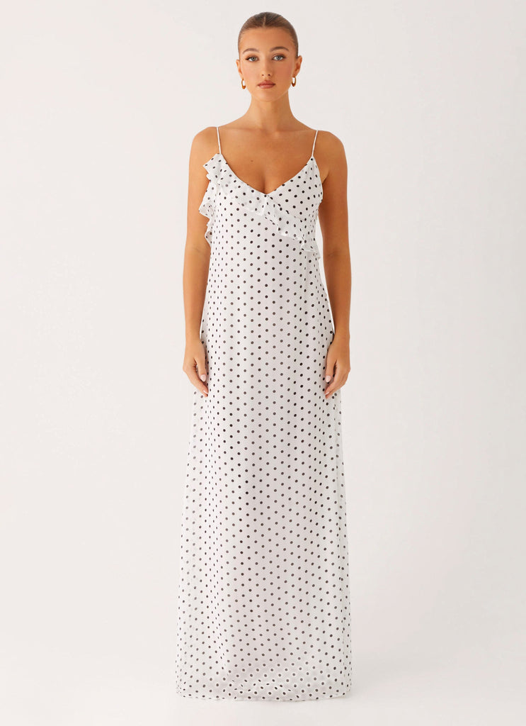 Harri Maxi Dress - White Polka Dot Harri Maxi Dress - White Polka Dot