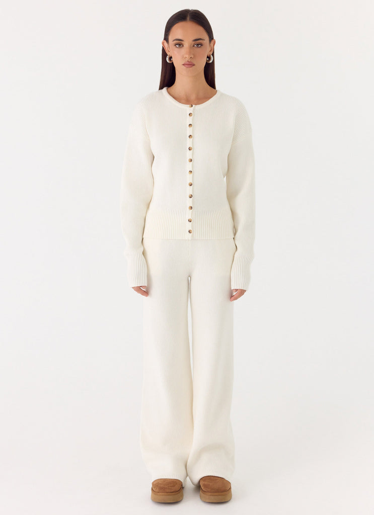 Harrison Low Rise Knit Pants - Ivory