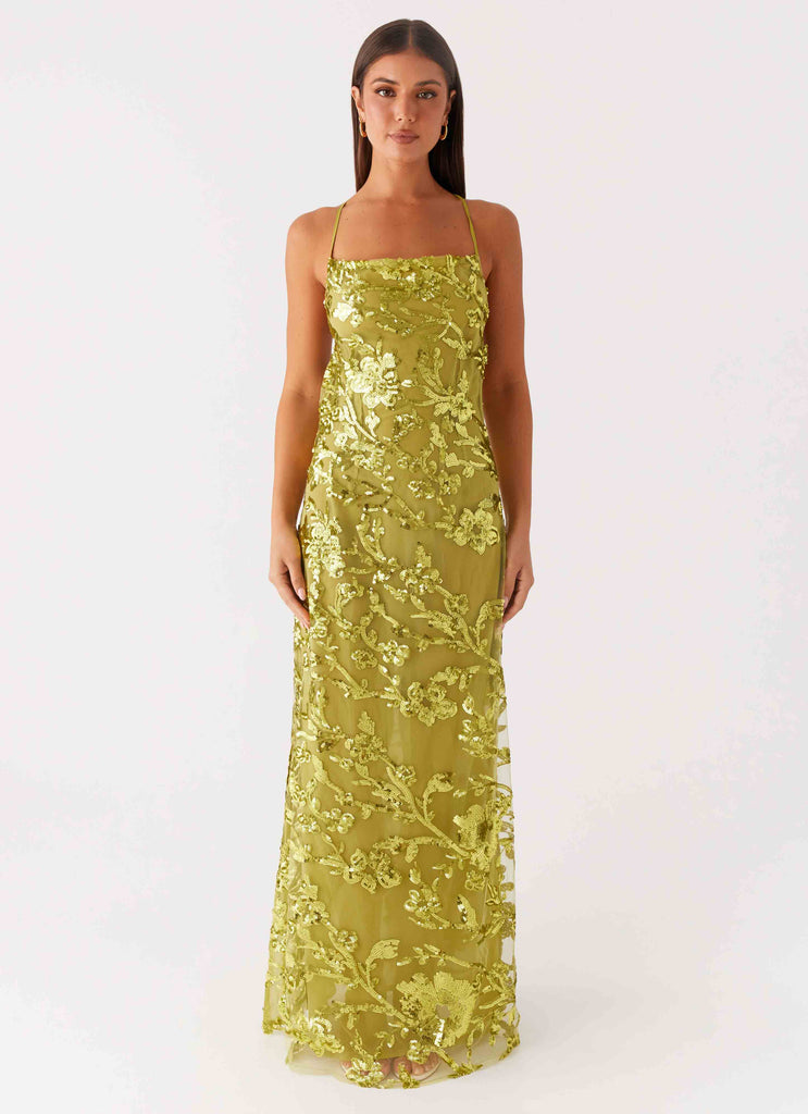 Havana Sequin Maxi Dress - Lime Peppermayo US Havana Sequin Maxi Dress - Lime Peppermayo US