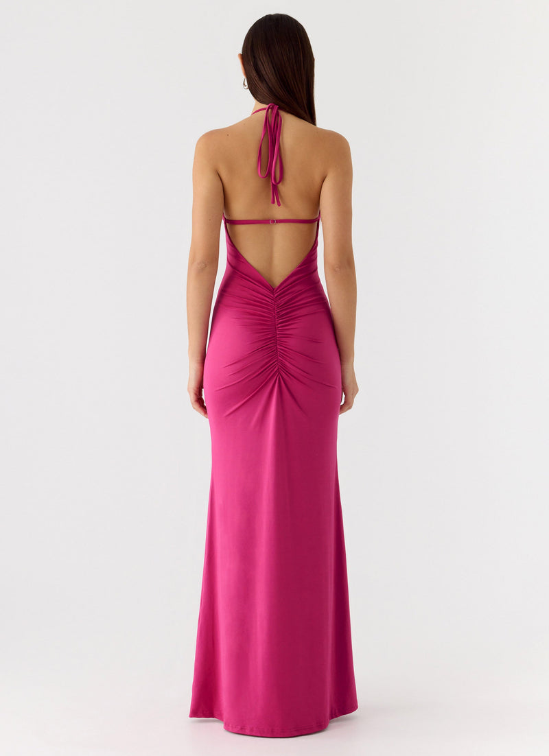 Have Your Attention Maxi Dress - Fuchsia