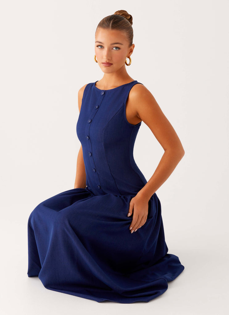 Hayes Denim Midi Dress - Indigo Peppermayo US Hayes Denim Midi Dress - Indigo Peppermayo US