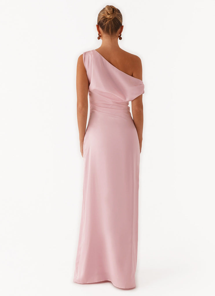 Heart Of Glass Satin Maxi Dress - Pink