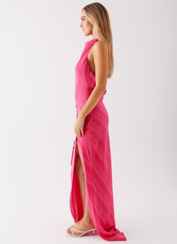 Womens Heartbeat Maxi Dress in the colour Pink in front of a light grey background