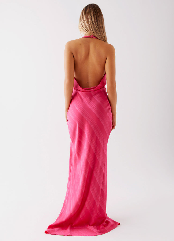 Womens Heartbeat Maxi Dress in the colour Pink in front of a light grey background