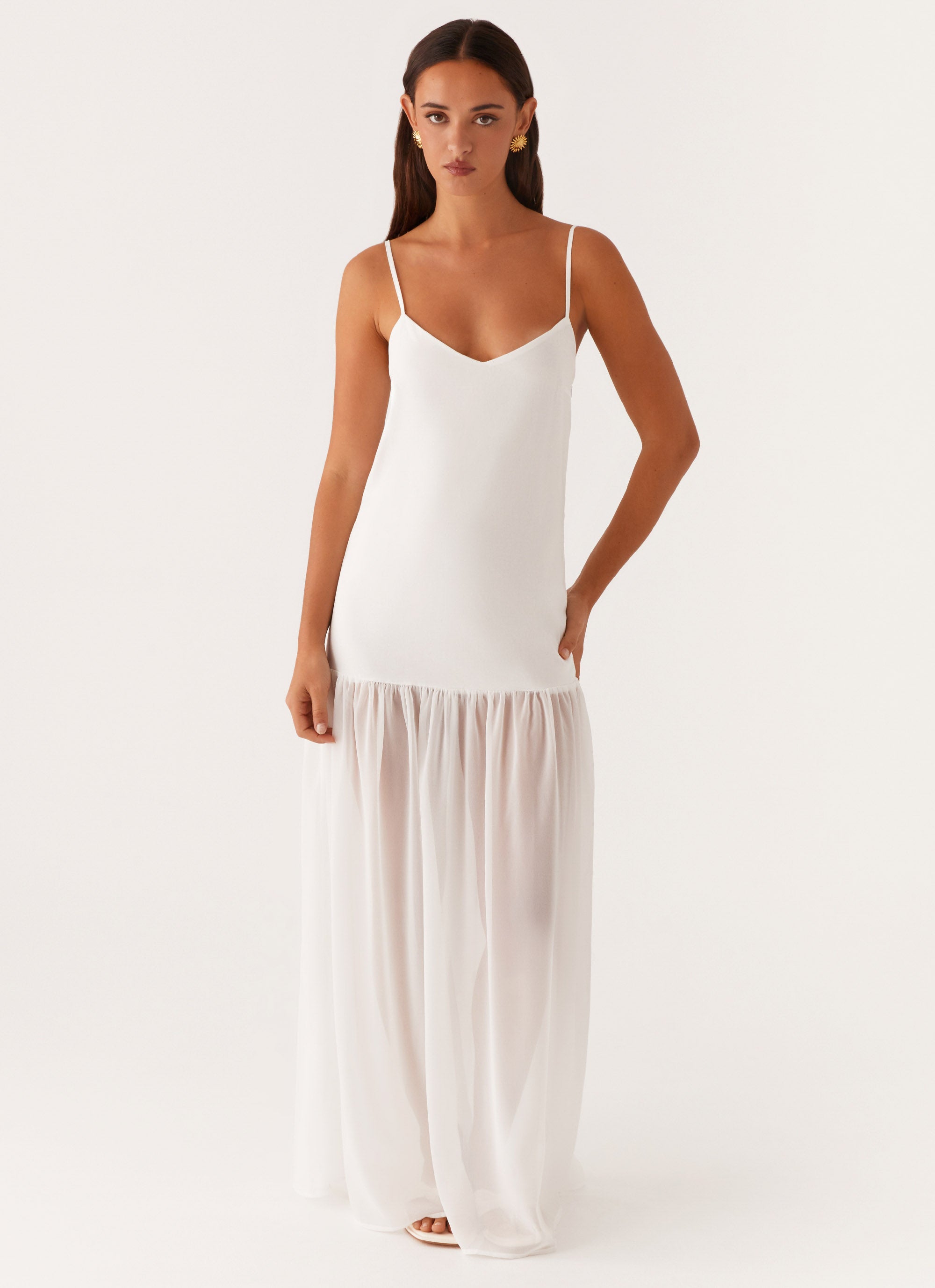Heavenly Linen Maxi Dress - White White / US 16 Heavenly Linen Maxi Dress - White White / US 16