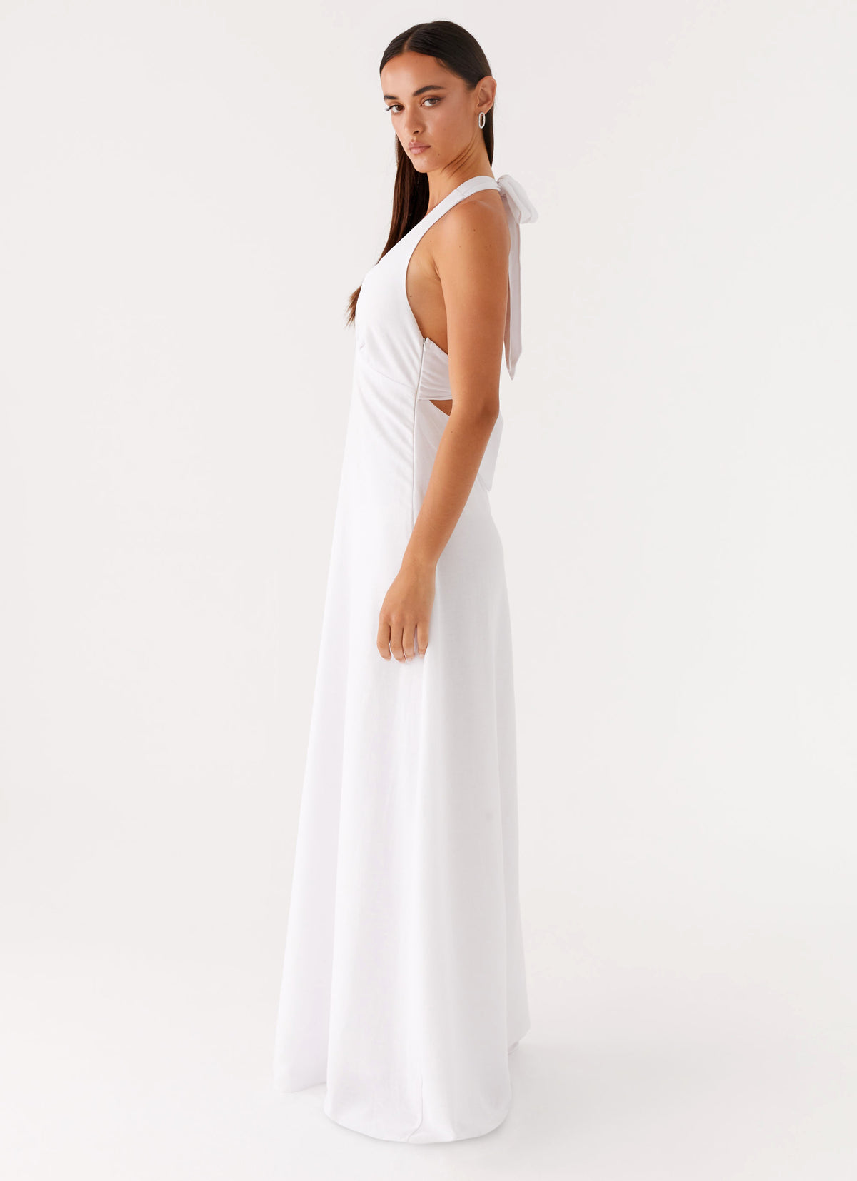 peppermayo white dress Allora Strapless Mini - 100% Cotton Heavy Hearted Linen Maxi Dress