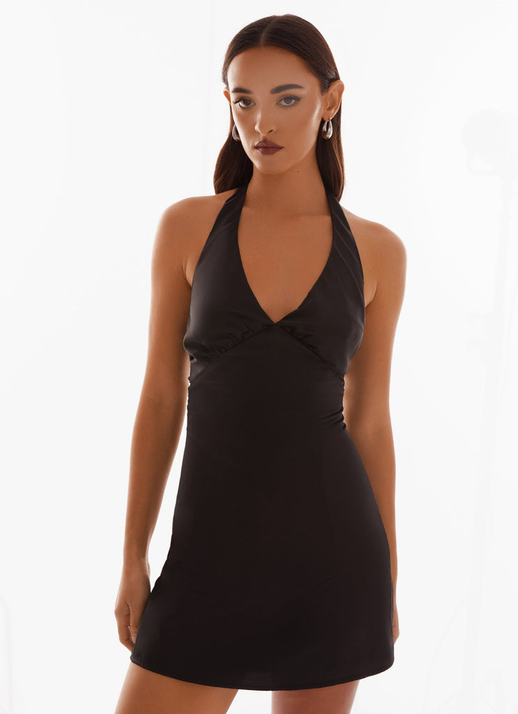 Heavy Hearted Mini Dress - Black