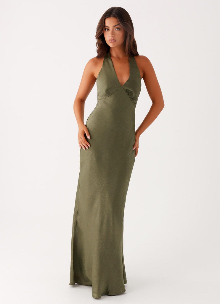 Heavy Hearted Satin Maxi Dress